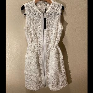 Elite Tahari White Sheer Dress